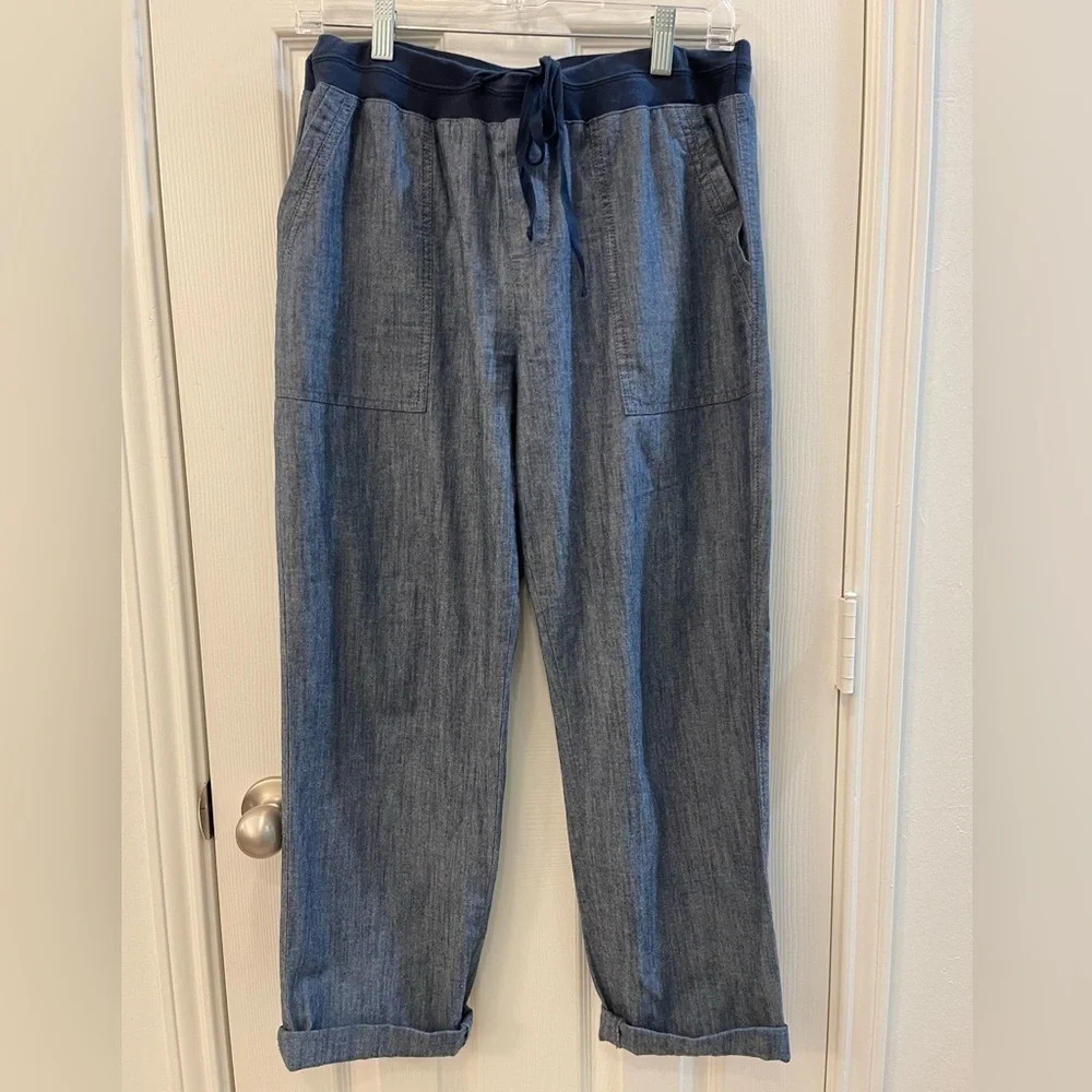 Talbots Blue Chambray Pants,‎ Size 8